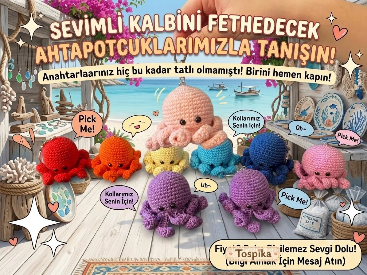 Koton iple anahtarlık olarak örüldü
