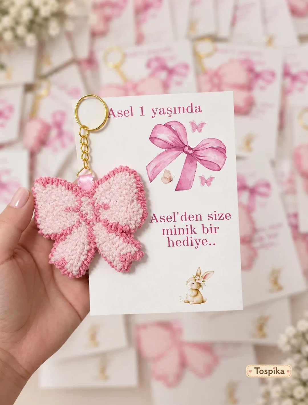 Punch needle keychain