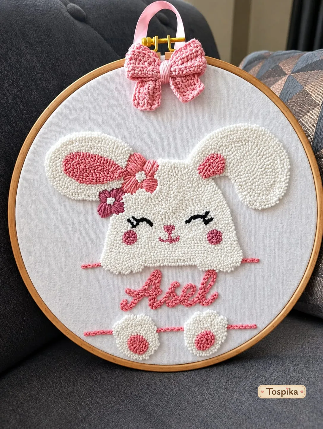 Personalized Punch Needle Baby Door Decoration