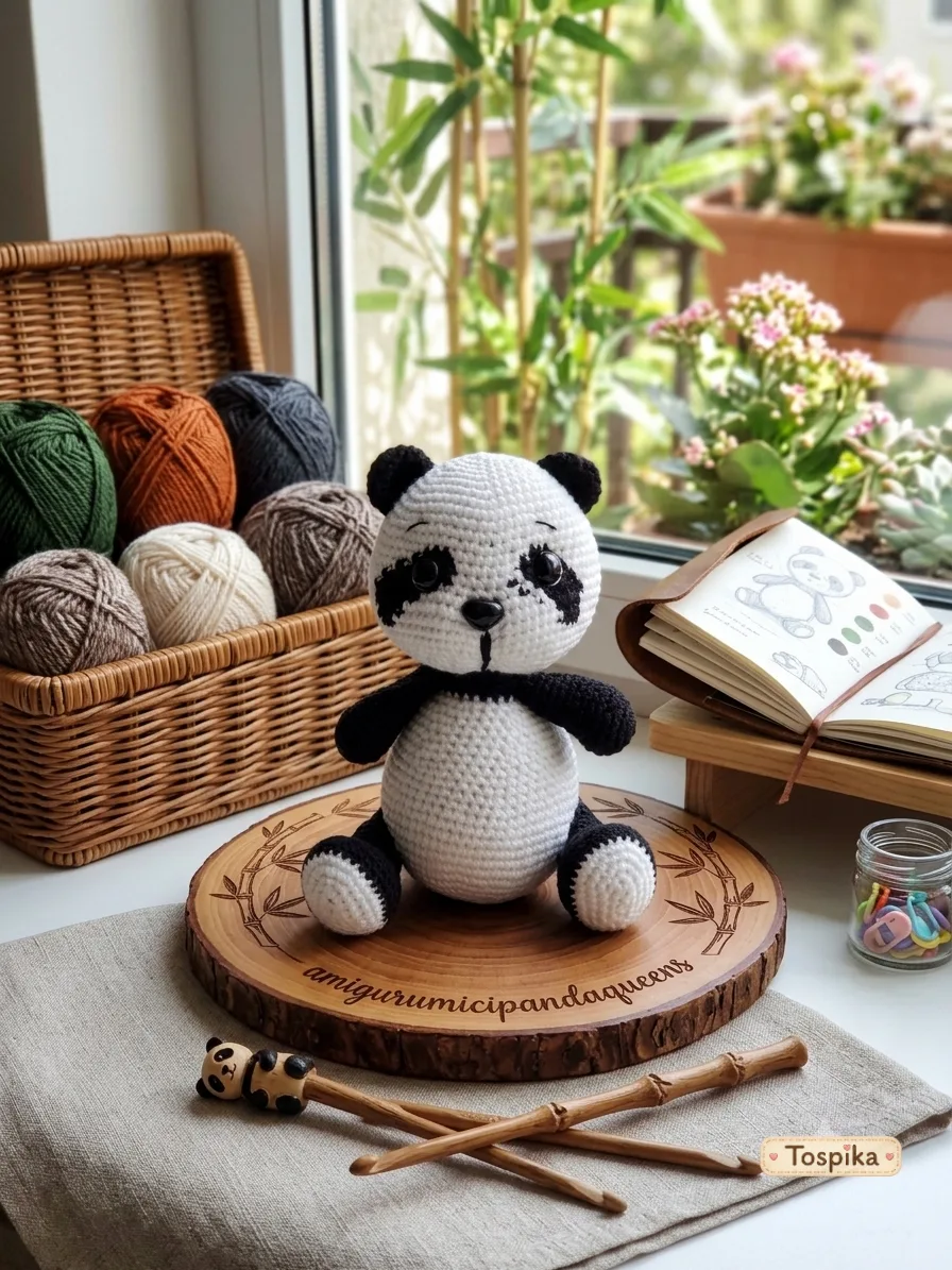 Hand-Crocheted Amigurumi Panda