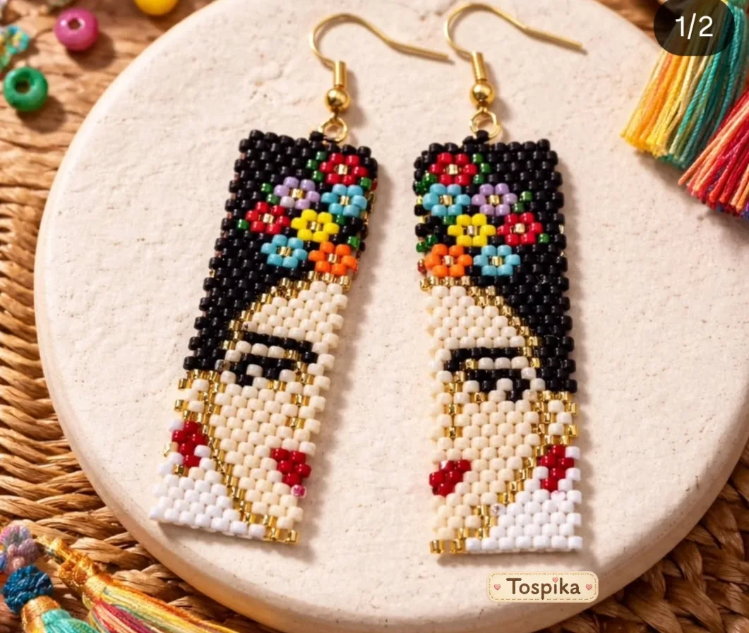 Miyuki boncuk Frida küpe
