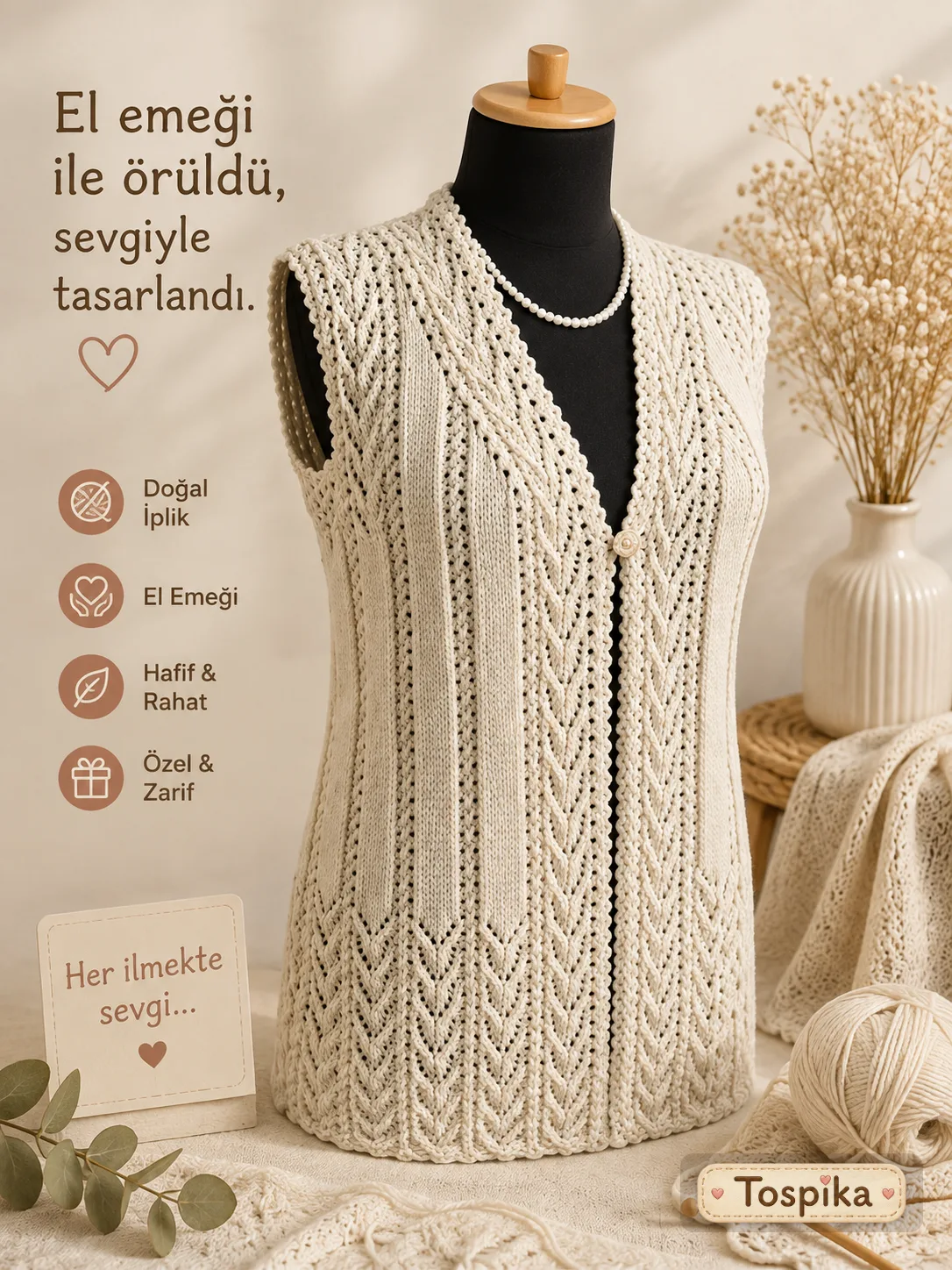 El örgüsü Çeyizlik Yelek