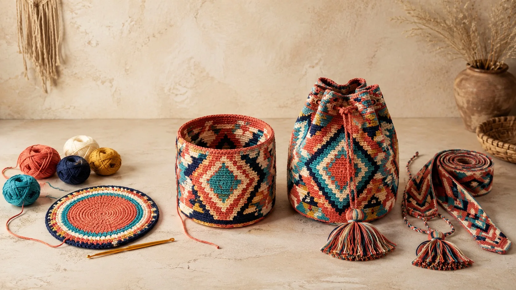 Wayuu Çanta Nasıl Yapılır? Taban, Motif, Gövde ve Askı Aşamaları