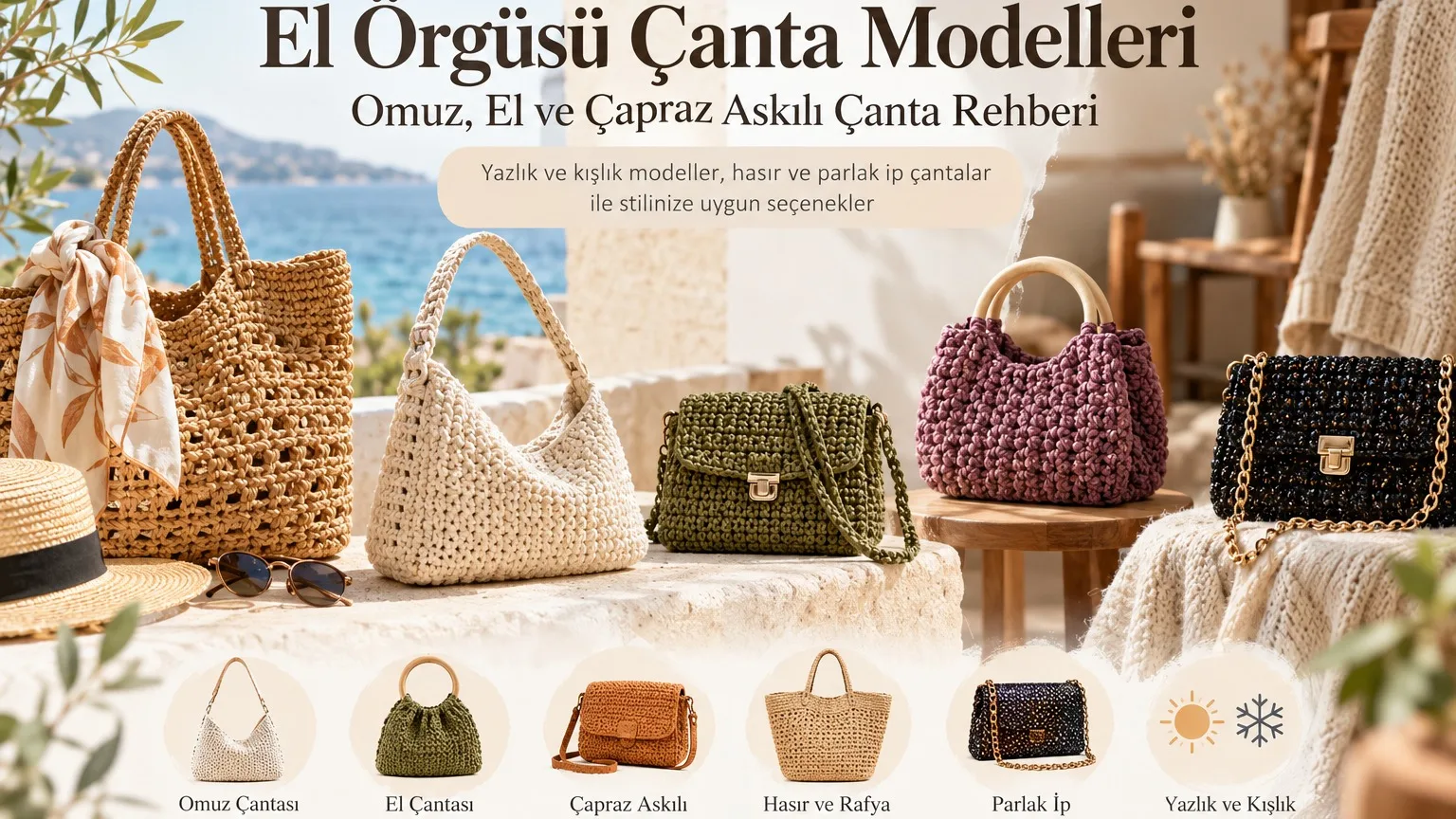 Handgearbeitete Taschen: Schulter-, Hand- und Umhängetaschen