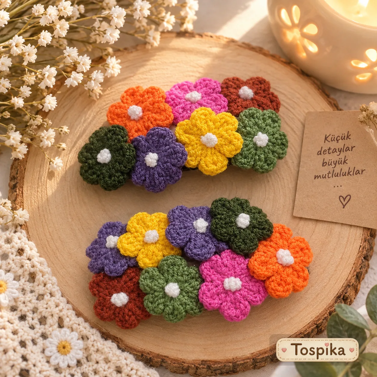 Hand-Knitted Hair Clip
