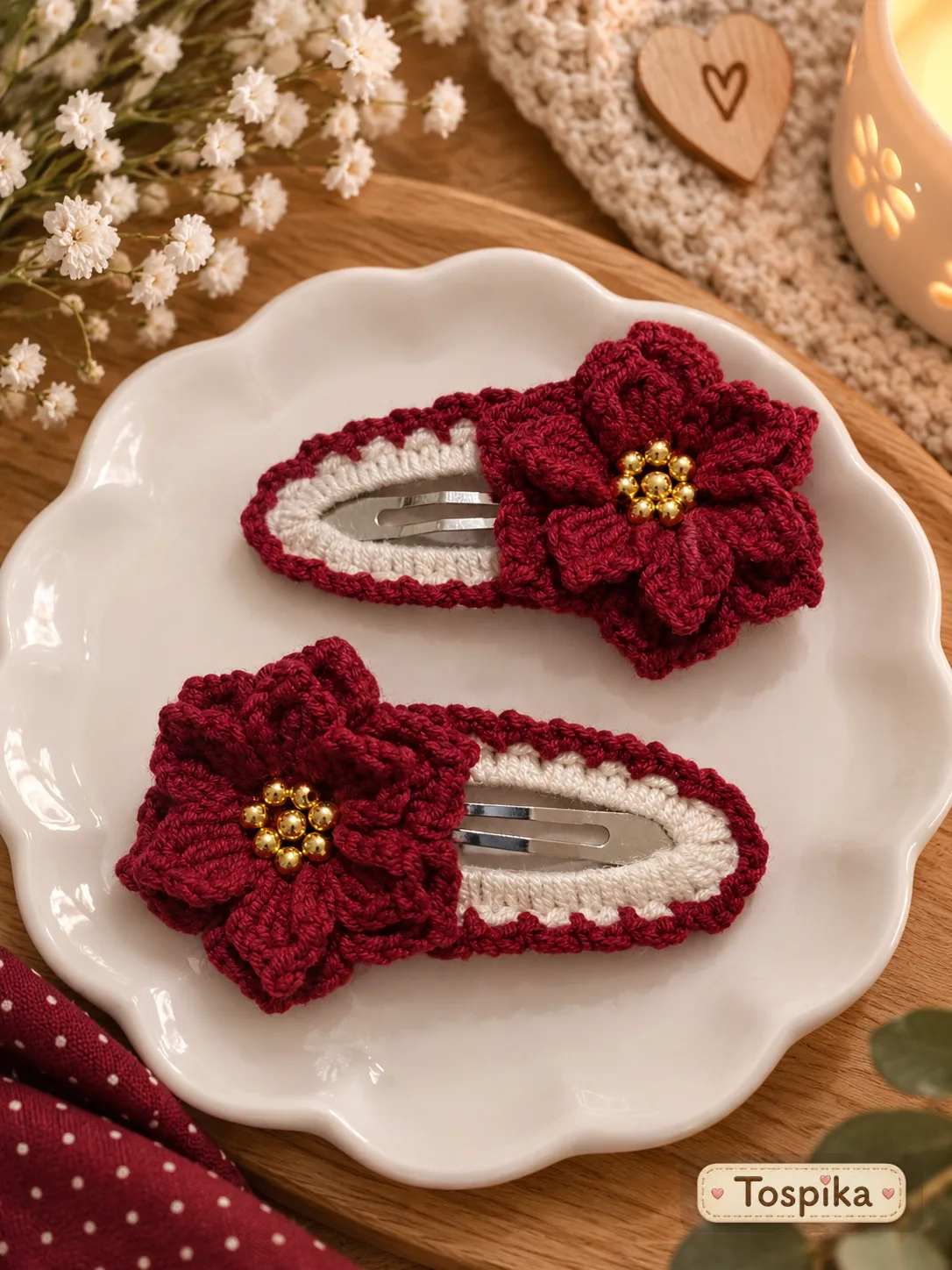 Hand-Knitted Hair Clip