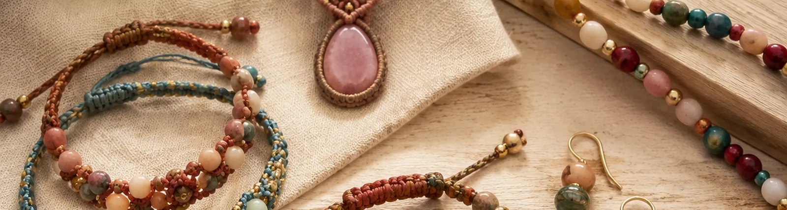 Colourful handmade beaded bracelets
